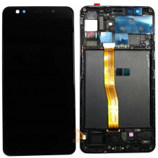 Дисплей для Samsung SM-A750F Galaxy A7 2018 в рамке тачскрин черный OEM LCD