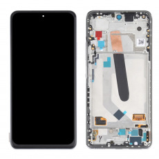 Дисплей для Xiaomi Mi 11/11 pro/11 ultra в рамке + тачскрин (серебрянный) (оригинал)