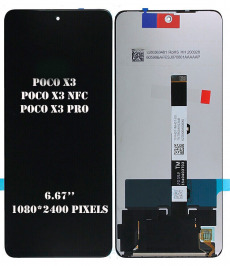Дисплей для Xiaomi Poco X3 Pro / X3 + тачскрин (черный)(оригинал)