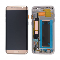 Дисплей для Samsung SM-G935F Galaxy S7 Edge в рамке тачскрин золотой OEM LCD