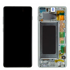 Дисплей для Samsung SM-G975F Galaxy S10 Plus тачскрин с рамкой cеребристый OEM LCD