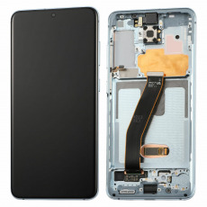 Дисплей для Samsung SM-G980F Galaxy S20 тачскрин с рамкой голубой OEM LCD