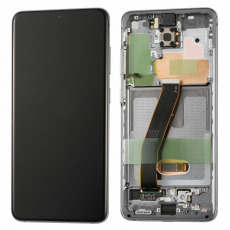 Дисплей для Samsung SM-G980F Galaxy S20 тачскрин с рамкой серый OEM LCD