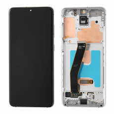 Дисплей для Samsung SM-G980F Galaxy S20 тачскрин с рамкой серебряный OEM LCD