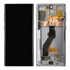 Дисплей для Samsung SM-N970F Galaxy Note 10 тачскрин в рамке серебряный OEM
