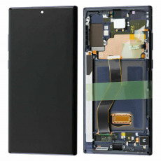 Дисплей для Samsung SM-N975F Galaxy Note 10 Plus в рамке + тачскрин (черный) (оригинал 100%)