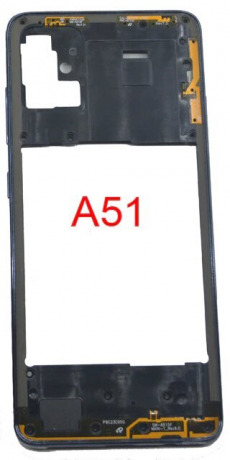 Средняя часть корпуса для Samsung A515 Galaxy A51 (черный в сборе с кнопками) OEM