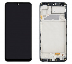 Дисплей для Samsung SM-A225 Galaxy A22 в рамке тачскрин черный OEM
