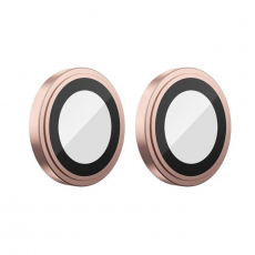 Защитное стекло камеры для iPhone 13 и 13 Mini металлик розовый