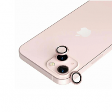 Защитное стекло камеры для iPhone 13 и 13 Mini светящийся розовый