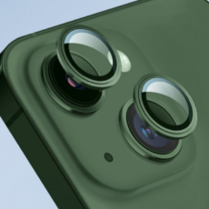 Защитное стекло камеры для iPhone 13 и 13 Mini светящийся зелёный