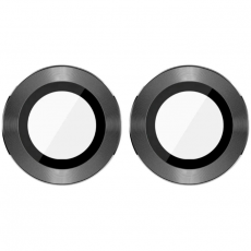 Защитное стекло камеры для iPhone 11  12 и 12 Mini металлик черный