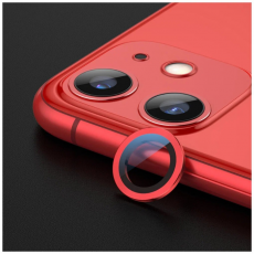 Защитное стекло камеры для iPhone 11  12 и 12 Mini металлик красный