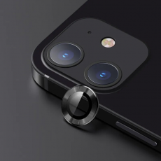 Защитное стекло камеры для iPhone 11  12 и 12 Mini блестящие чёрный