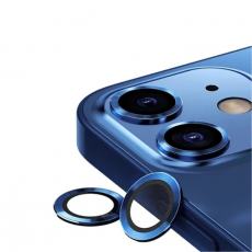 Защитное стекло камеры iPhone 11  12 и 12 Mini блестящие синий