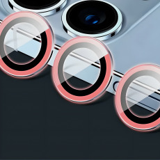 Защитное стекло камеры для iPhone 11  12 и 12 Mini светящийся розовый