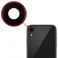 Стекло камеры для iPhone XR (с рамкой) красное OEM