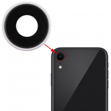 Стекло камеры для iPhone XR (с рамкой) белое OEM