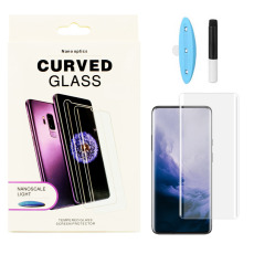 Защитное стекло 9H для Honor Huawei Mate 20 pro (LYA-L29) UV и лампа FULL
