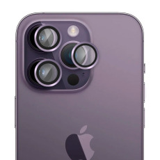 Защитное стекло камеры iPhone 14 и 14 Plus металлик фиолетовый