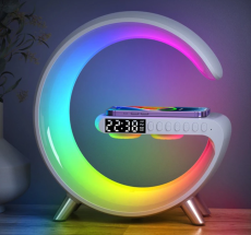 Умный музыкальный светильник с беспроводной зарядкой RGB (белый)