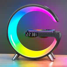 Умный музыкальный светильник с беспроводной зарядкой RGB (черный)