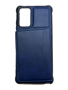 Кожаный чехол-накладка с карманом под карточки для Samsung N981 Galaxy Note 20 (синий)