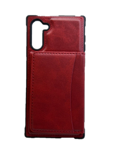 Кожаный чехол-накладка с карманом под карточки для Samsung N970 Galaxy Note10 (красный)