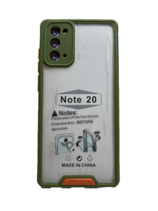 Чехол на Samsung SM-N980F Galaxy Note 20 противоударный с усиленными углами и защитой камеры (оливковый)