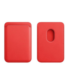 Кардхолдер для Apple iPhone 12 /12 Mini /12 Pro/12 Pro Max Leather Wallet MagSafe (красный)