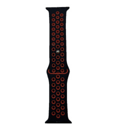 Ремешок силиконовый спорт для Watch Series 38mm/40mm/41mm (Черно-красный) N18