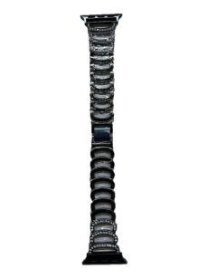 Ремешок для Apple Watch Series 38mm/40mm/41mm металлический женский "Стразы" №2 черный