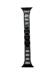 Ремешок для Apple Watch Series 42mm/44mm/45mm/49mm металлический женский "Стразы" №6 (черный)