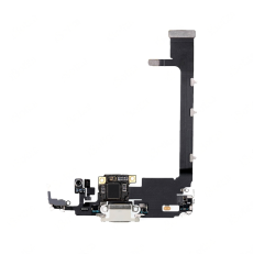 Шлейф для iPhone 11 Pro Max (821-02260-05), на системный разъем, микрофон с микросхемой, белый, OEM