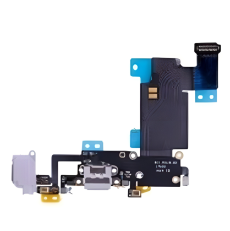 Шлейф для iPhone 6S Plus (821-00126-08), на системный разъем, разъем гарнитуры, микрофон, белый, ААА