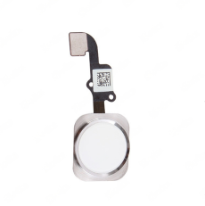 Кнопка HOME для iPhone 6a, 6a Plus на шлейфе белая с серебром OEM