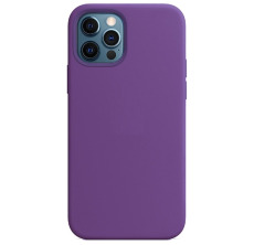 Чехол Apple iPhone 12 Pro Max MagSafe Silicone Case (закрытый низ) (фиолетовая фуксия)