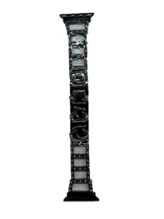 Ремешок для Apple Watch Series 38mm/40mm/41mm металлический женский "Стразы" №6 черный