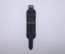 Ремешок для Watch Series 42mm/44mm/45mm/49 кожанный, широкий, черный