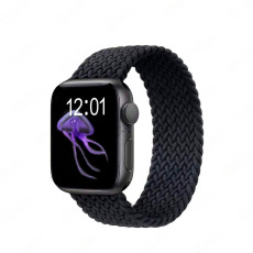 Ремешок монобраслет елочка для Apple Watch Series "L" 42mm/44mm/45mm/49mm (черный)
