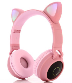 Беспроводные наушники CAT EAR HEADPHONES  BT028C (розовые)