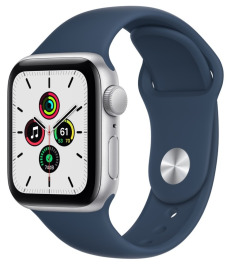 Apple Watch SE (2021) GPS 40mm Silver Aluminum Case with Abbys Blue Sport Band (MKNY3)