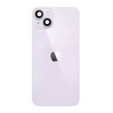 Задняя крышка для iPhone 14 plus в сборе со шлейфом вспышки, индукционной зарядкой и окошками камеры фиолетовый