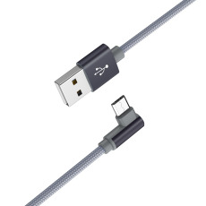 Кабель BOROFONE BX26 Micro USB 2.4A 1m L - образный (серый)