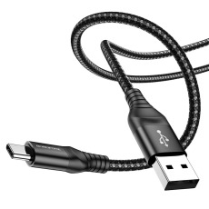 Кабель BOROFONE USB на Type-C  BX56 (алюминиевый сплав) 1.0м 3A (черный)