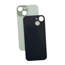 Задняя крышка для iPhone 15 зеленый (c увеличенным вырезом под камеру) (с лого)