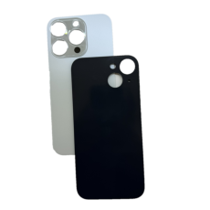 Задняя крышка для iPhone 15 Pro Белый \ White Titanium (c увеличенным вырезом под камеру) (с лого)