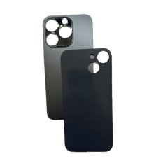 Задняя крышка для iPhone 15 Pro черный  \Black Titanium (c увеличенным вырезом под камеру) (с лого)