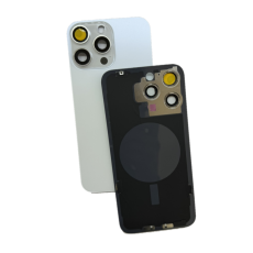 Задняя крышка для iPhone 15 Pro Max Белый \ White Titanium (в сборе стекло камеры) (с лого)