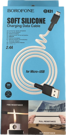 Кабель BOROFONE BX31 Micro USB 2.4A 1m (белый)